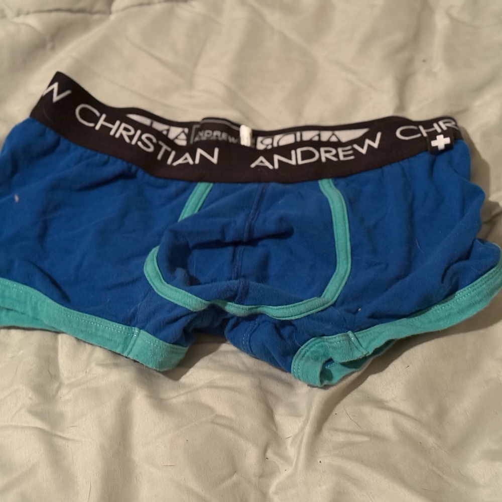 Andrew Christian Blue and Black Boxer Briefs Athletic Fit